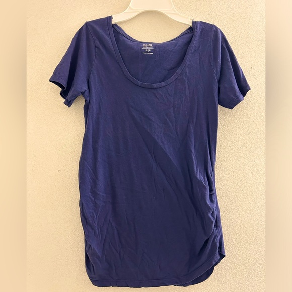 🌺 Maternity by Old Navy Women's Short Sleeve Navy Top - Picture 1 of 3